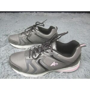 Womens 8.5 M Gray‎ Pink Athletech Athletic Running Sneakers Lace Up Low Top